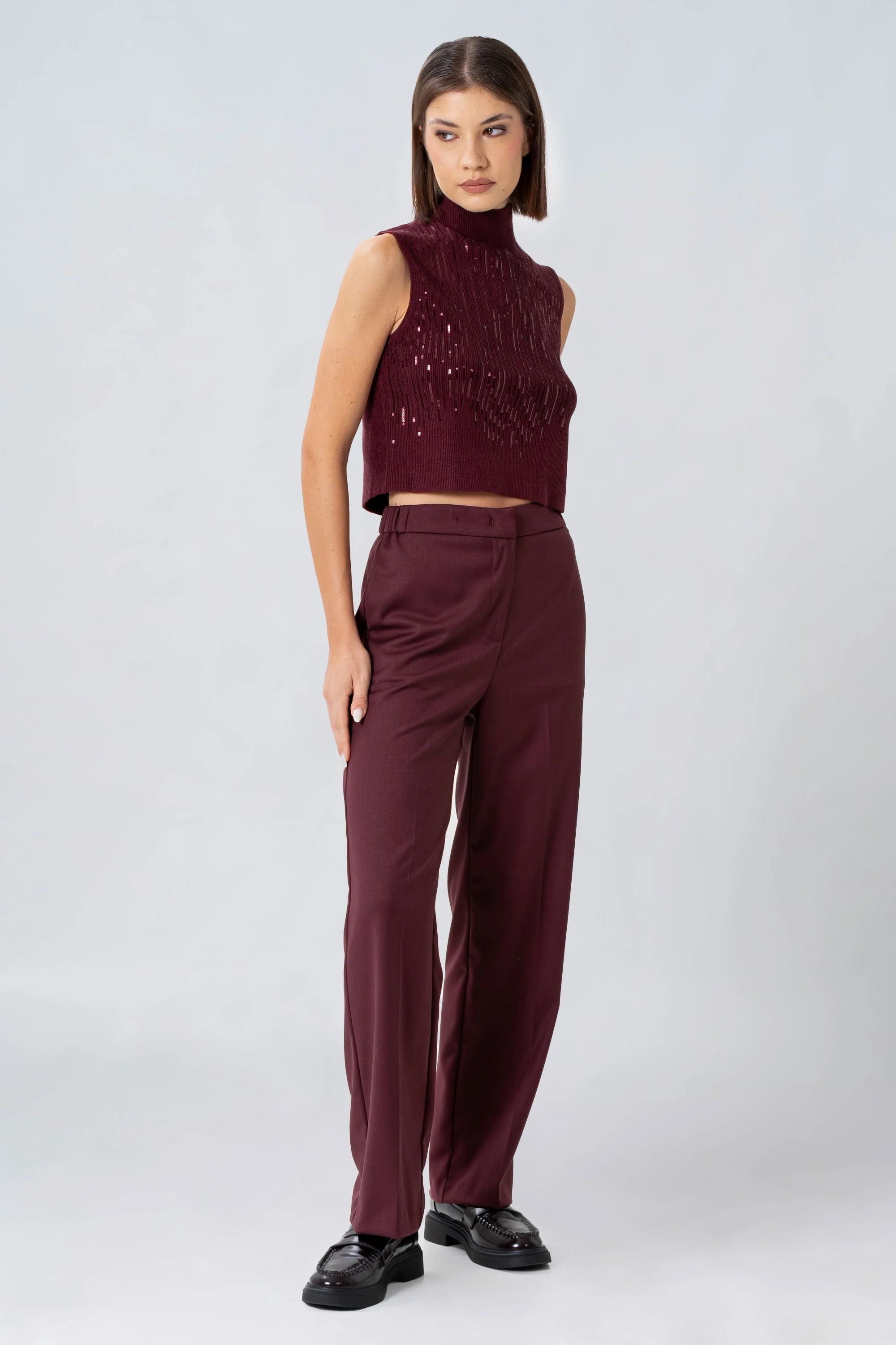Pantaloni a vita alta con piega - PANTALONE FASHION SUSIX - Image 2