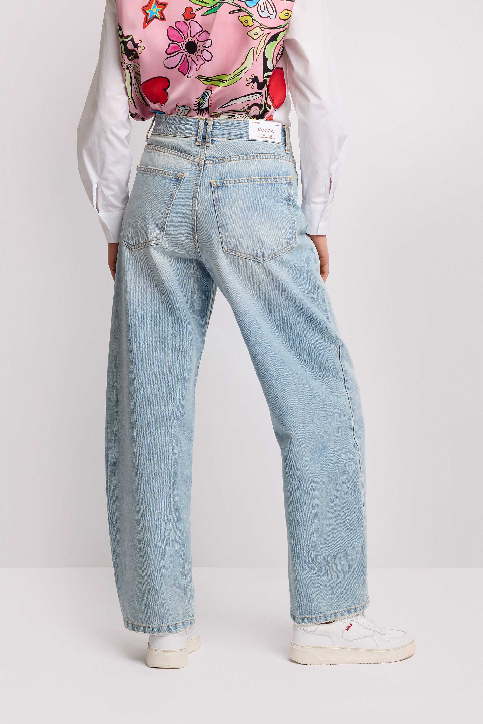 Pantaloni wide leg in denim stile minimal - Pantalone Denim AURKENA - Image 3