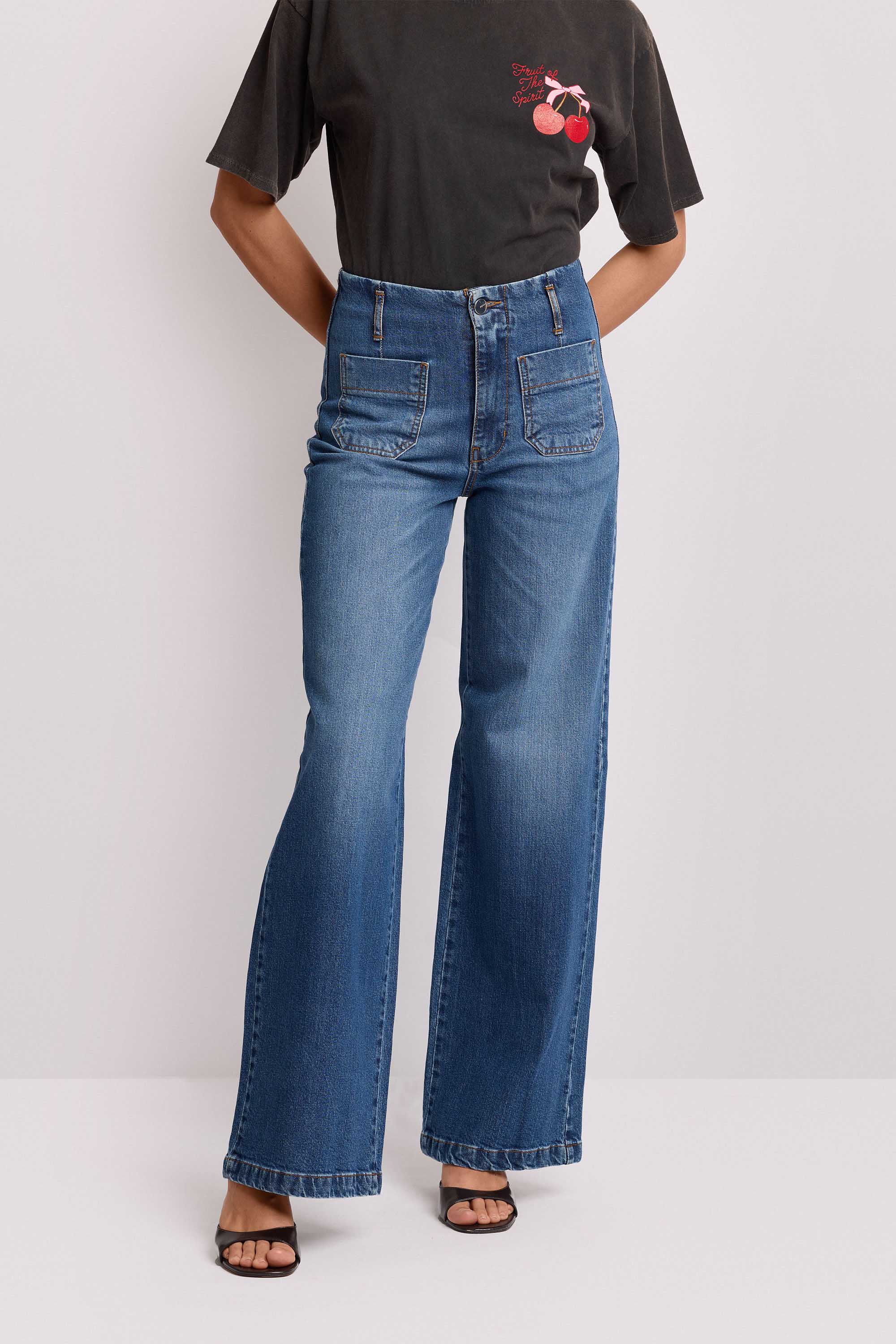 Pantaloni wide leg a gamba larga - Pantalone Denim LILIANE