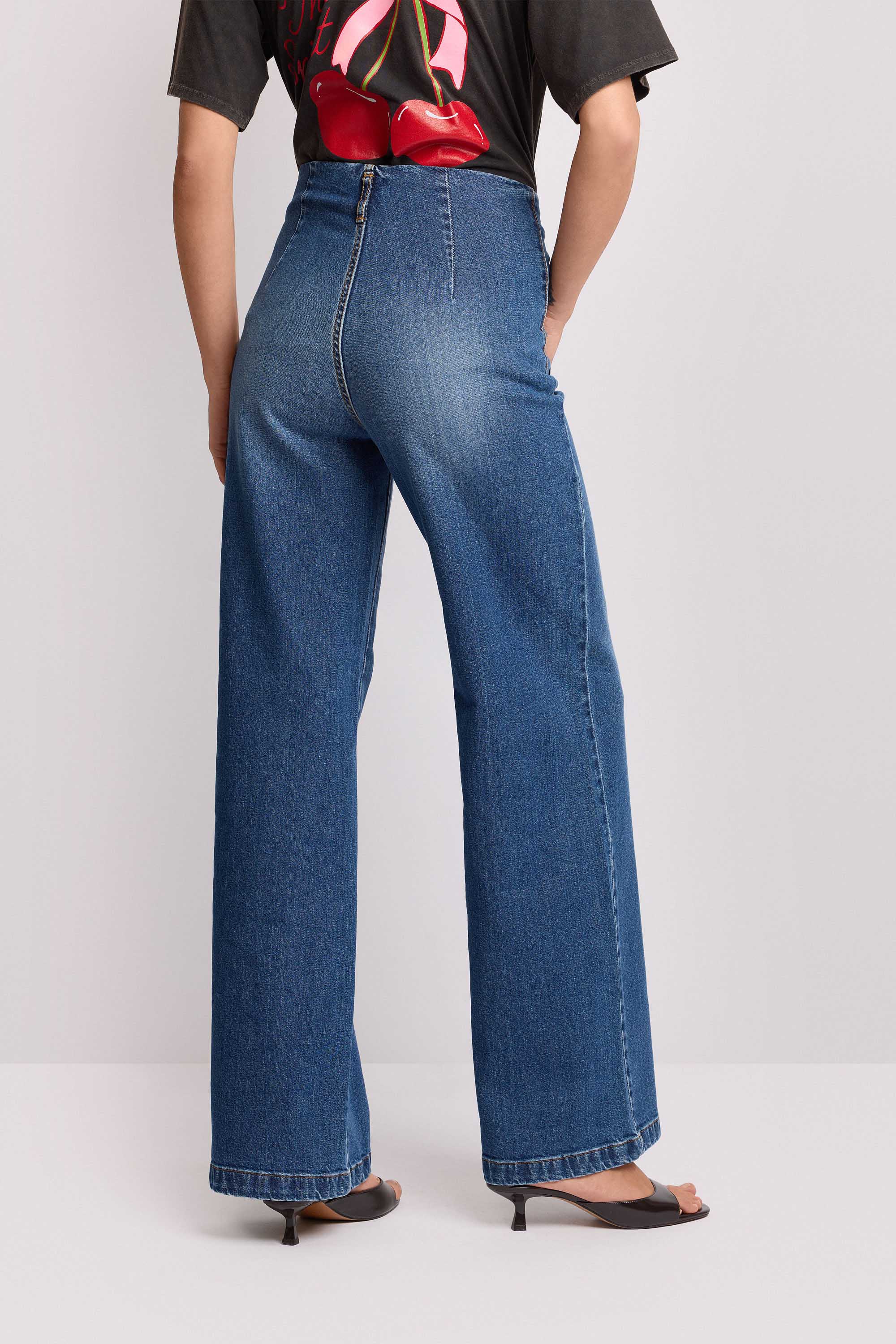Pantaloni wide leg a gamba larga - Pantalone Denim LILIANE - Image 3
