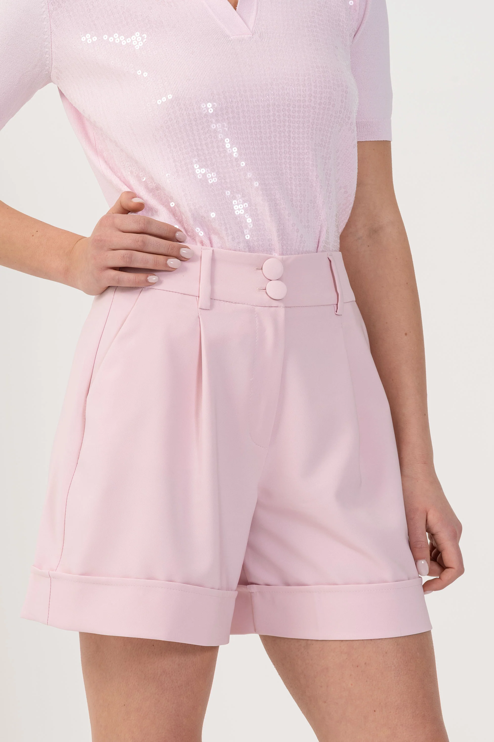 Shorts con pinces e doppio bottone - SHORT MIRTAX - Image 3