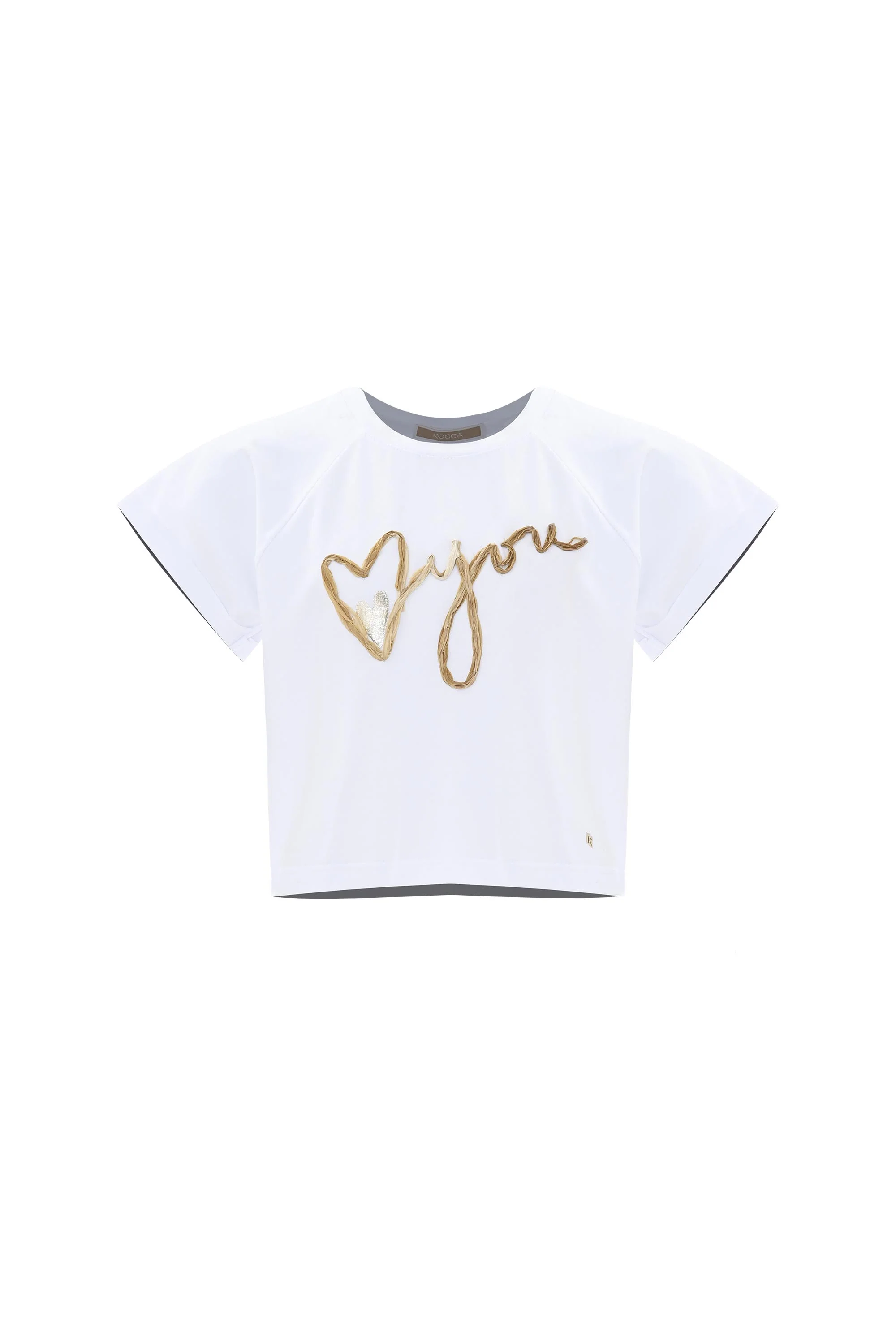 T-shirt con cuore in tessuto e paillettes - T SHIRT M/M VALTENA