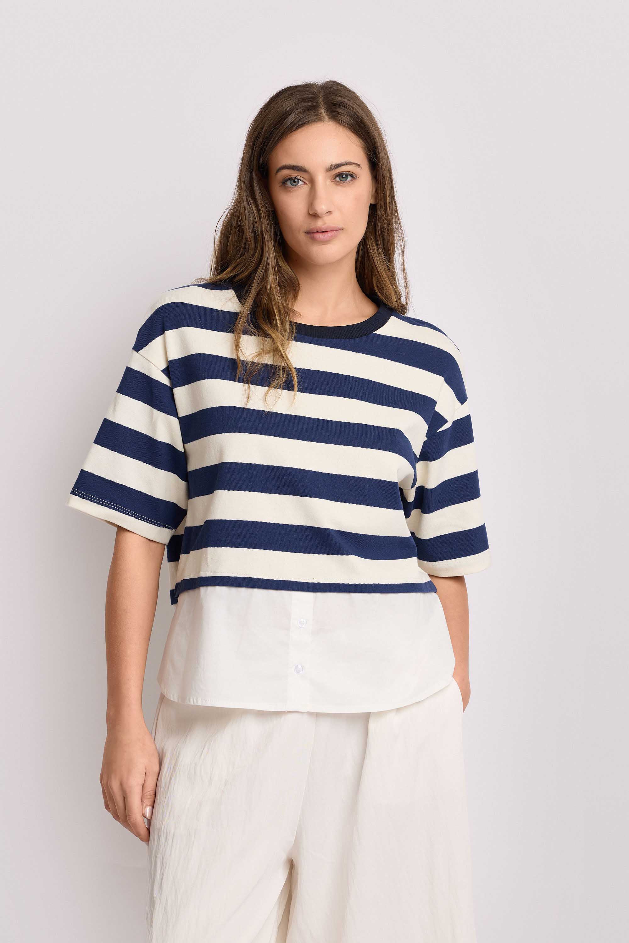 T-shirt a righe effetto layering - T-Shirt M/L ALBAN