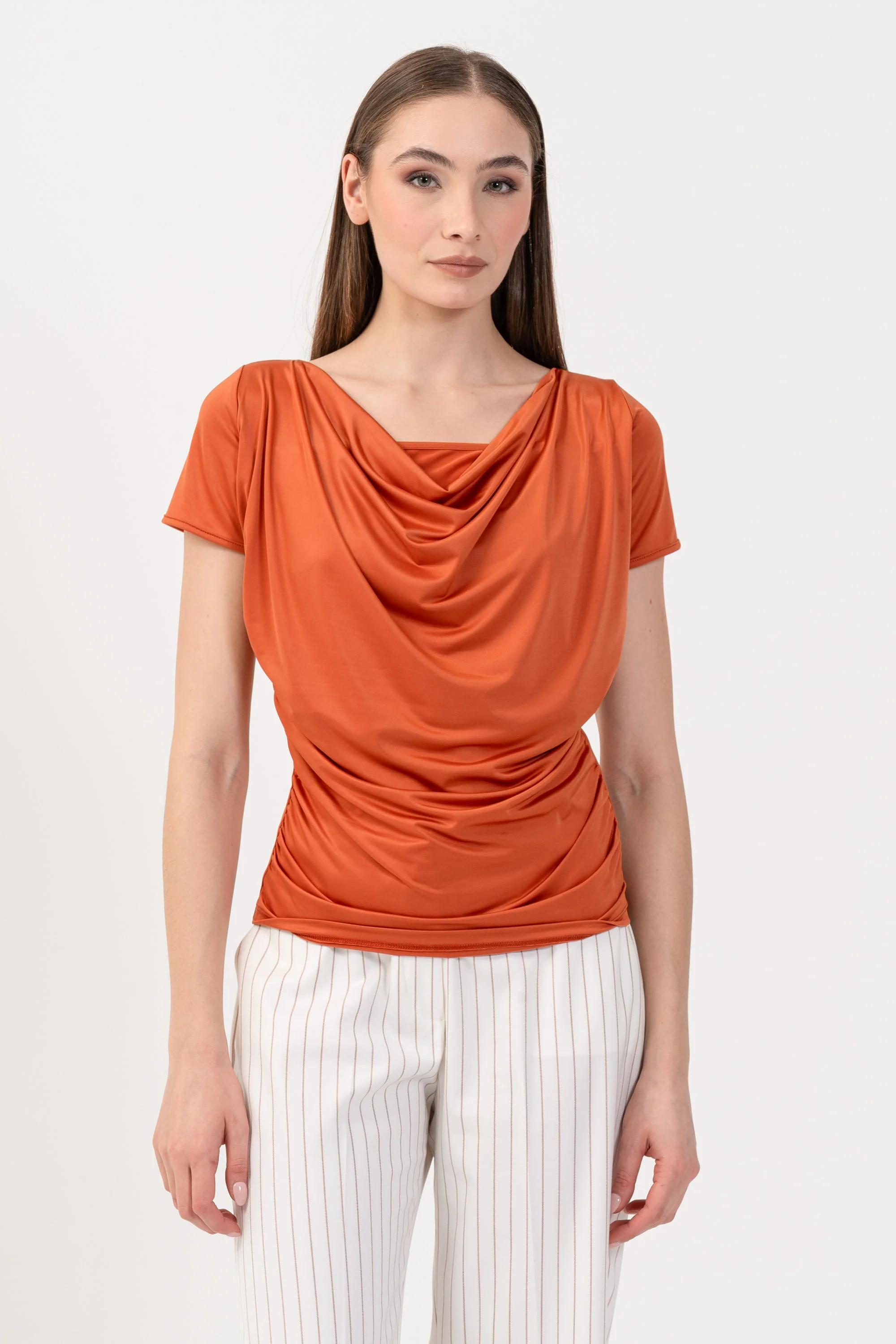 T-shirt con scollo drappeggiato - T-SHIRT M/M RICCIOX