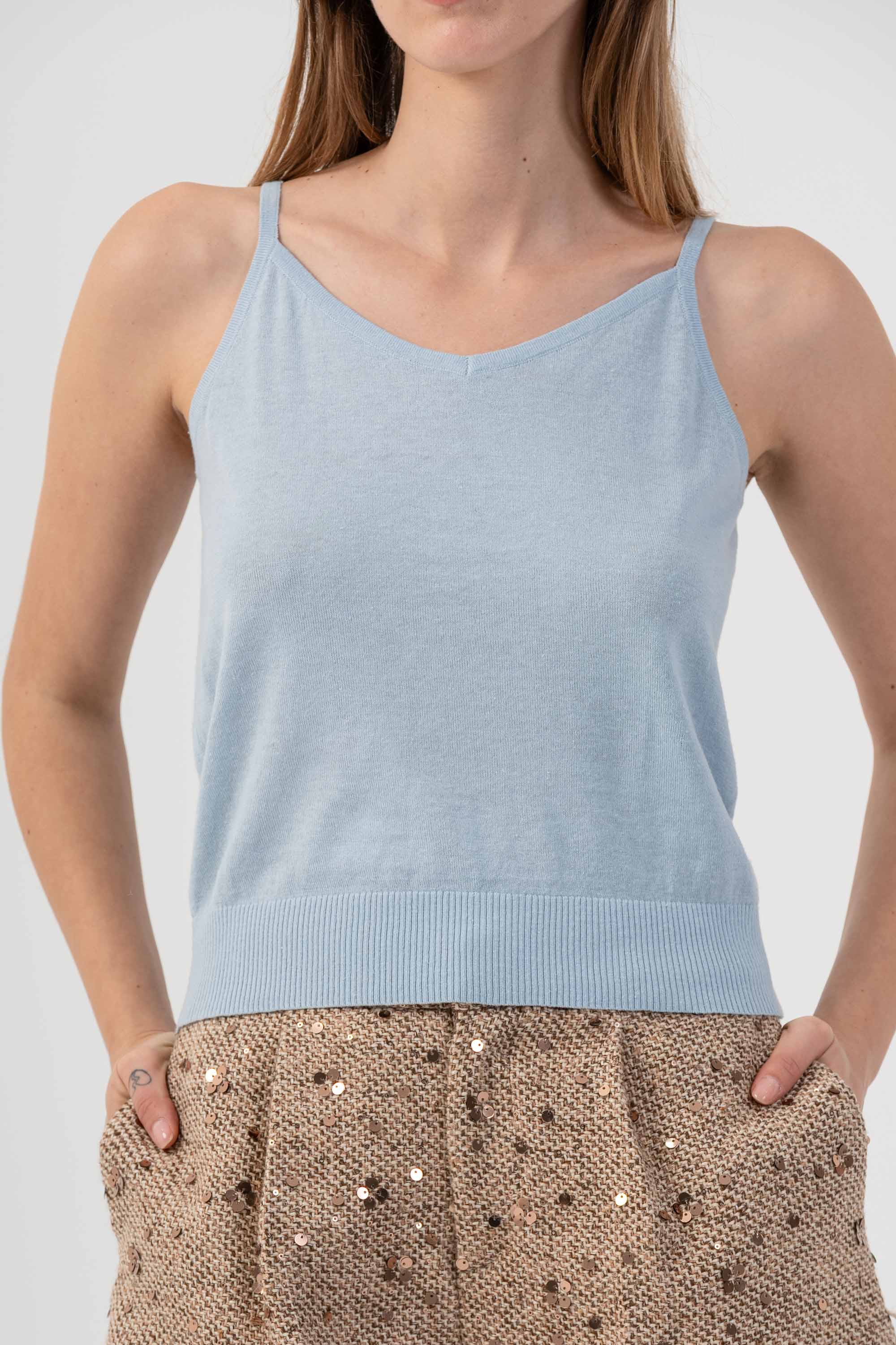 Top con bordo a costine - TOP IN MAGLIA  KANTAX - Image 3