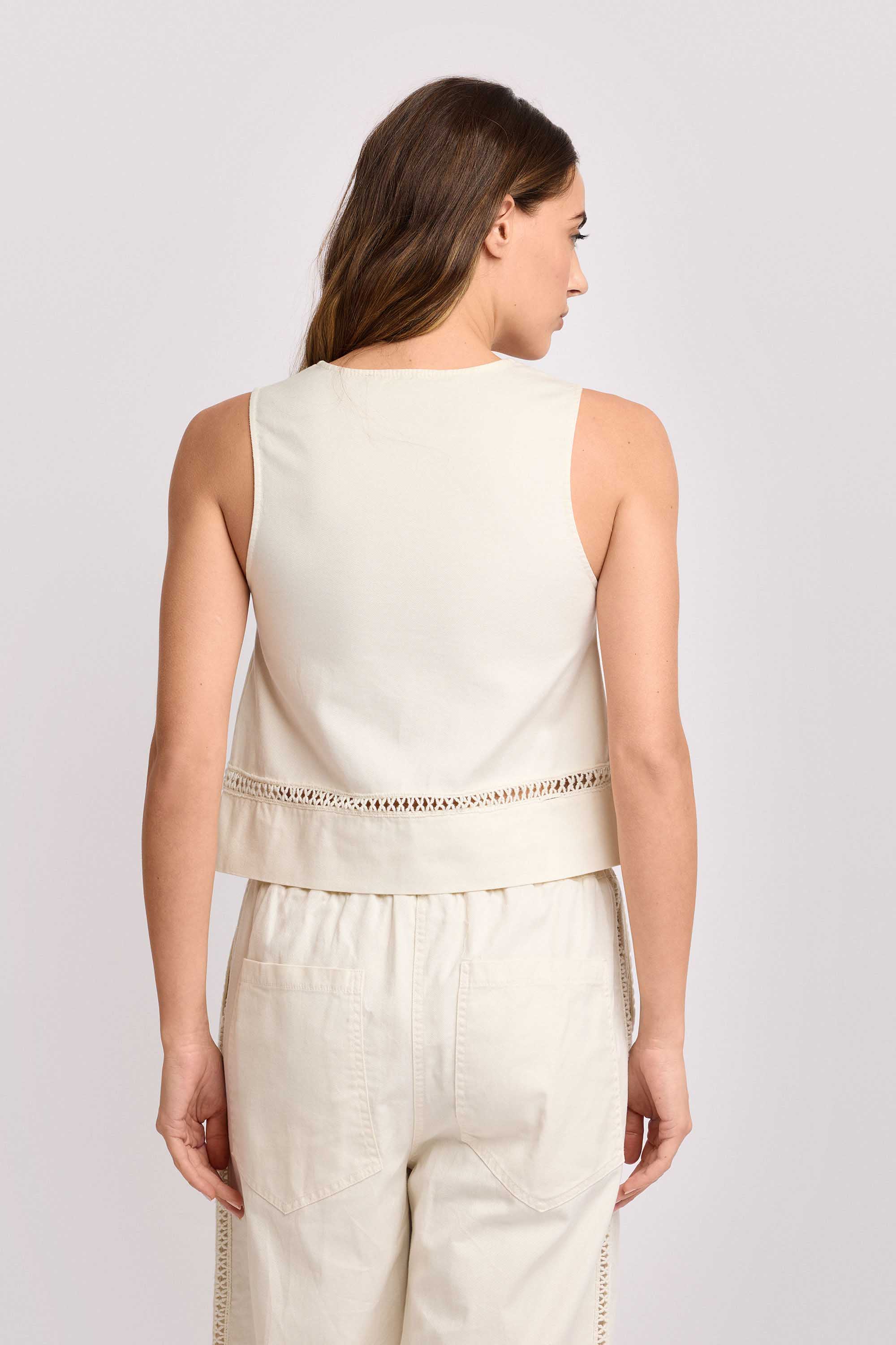 Top cropped con inserti traforati - Top MALBAN - Image 3