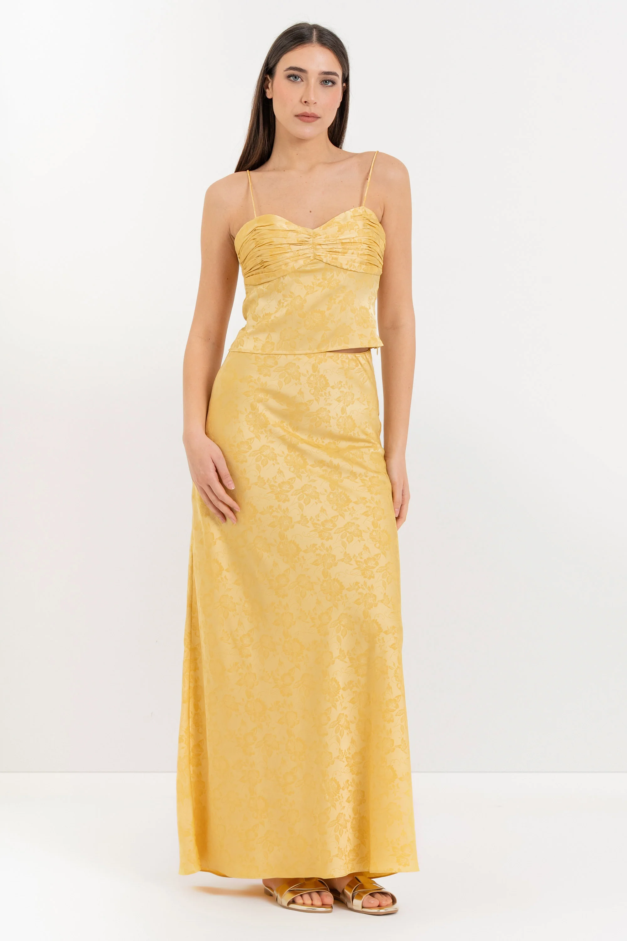 Top da donna con scollo a cuore in jacquard floreale - Top WELEX - Image 3