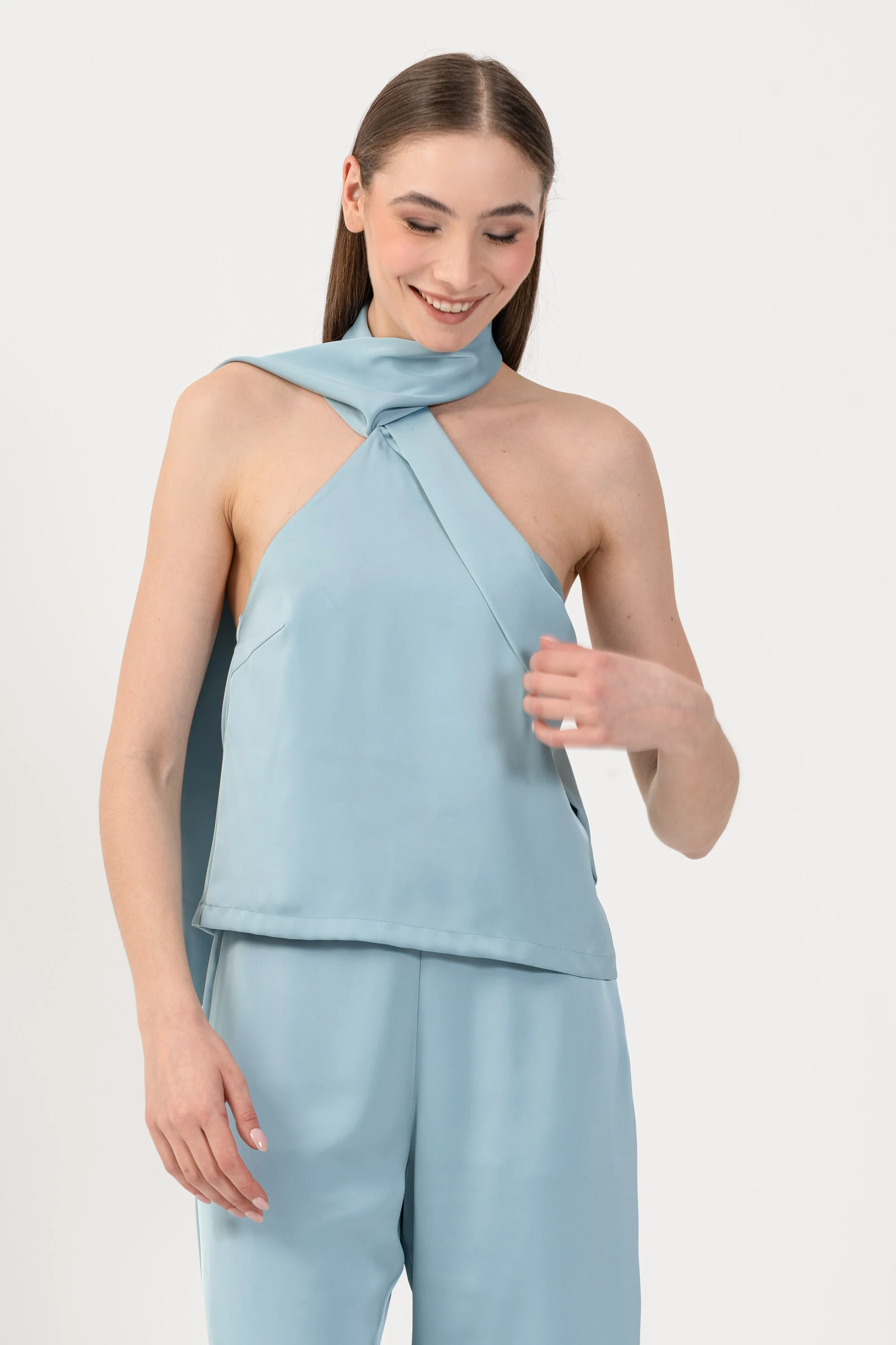 Top con fascia e scollo a incrocio - TOP ROSELINEX
