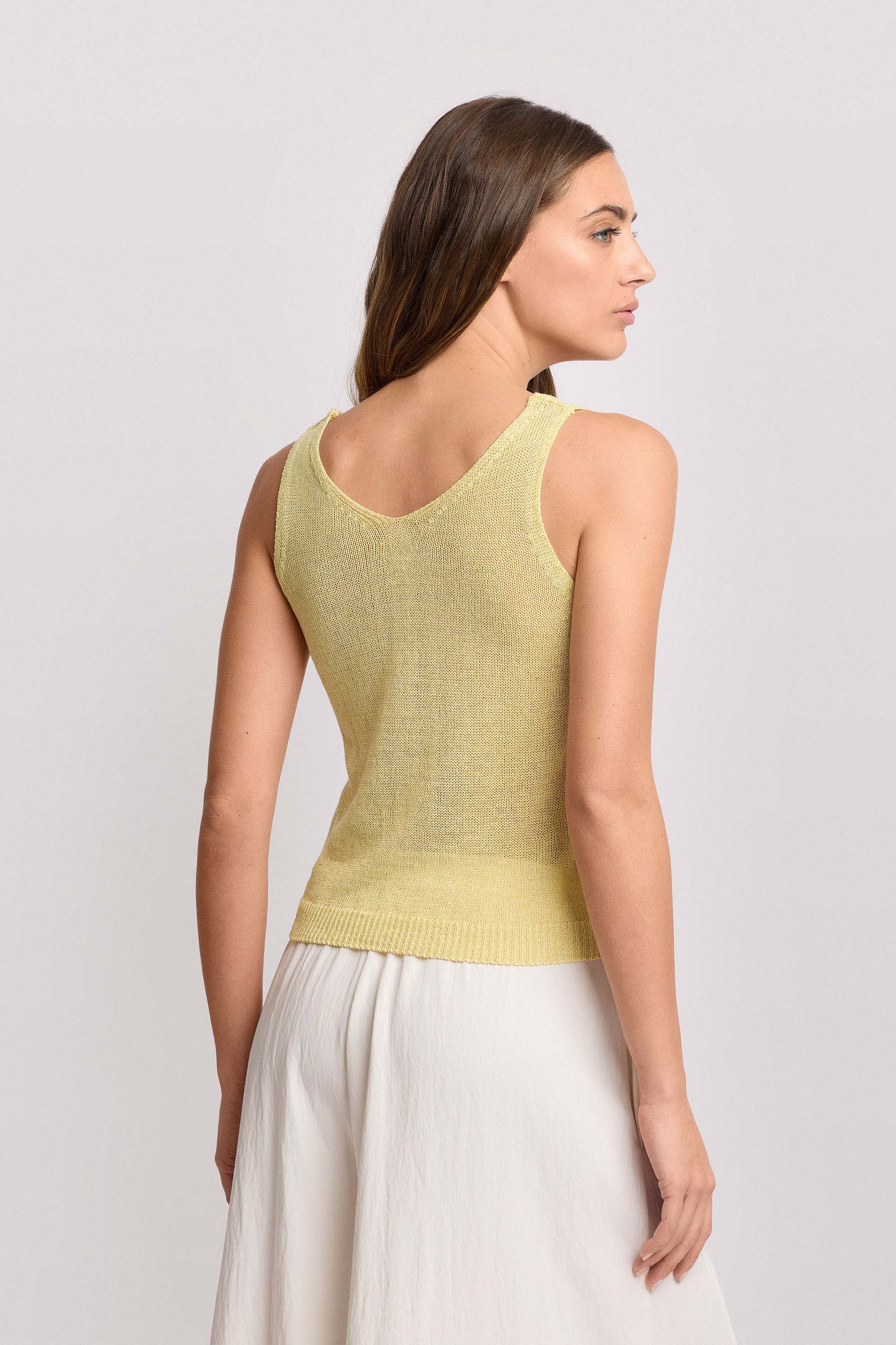 Top in maglia con scollo a V - TOP IN MAGLIA EUPORO - Image 3