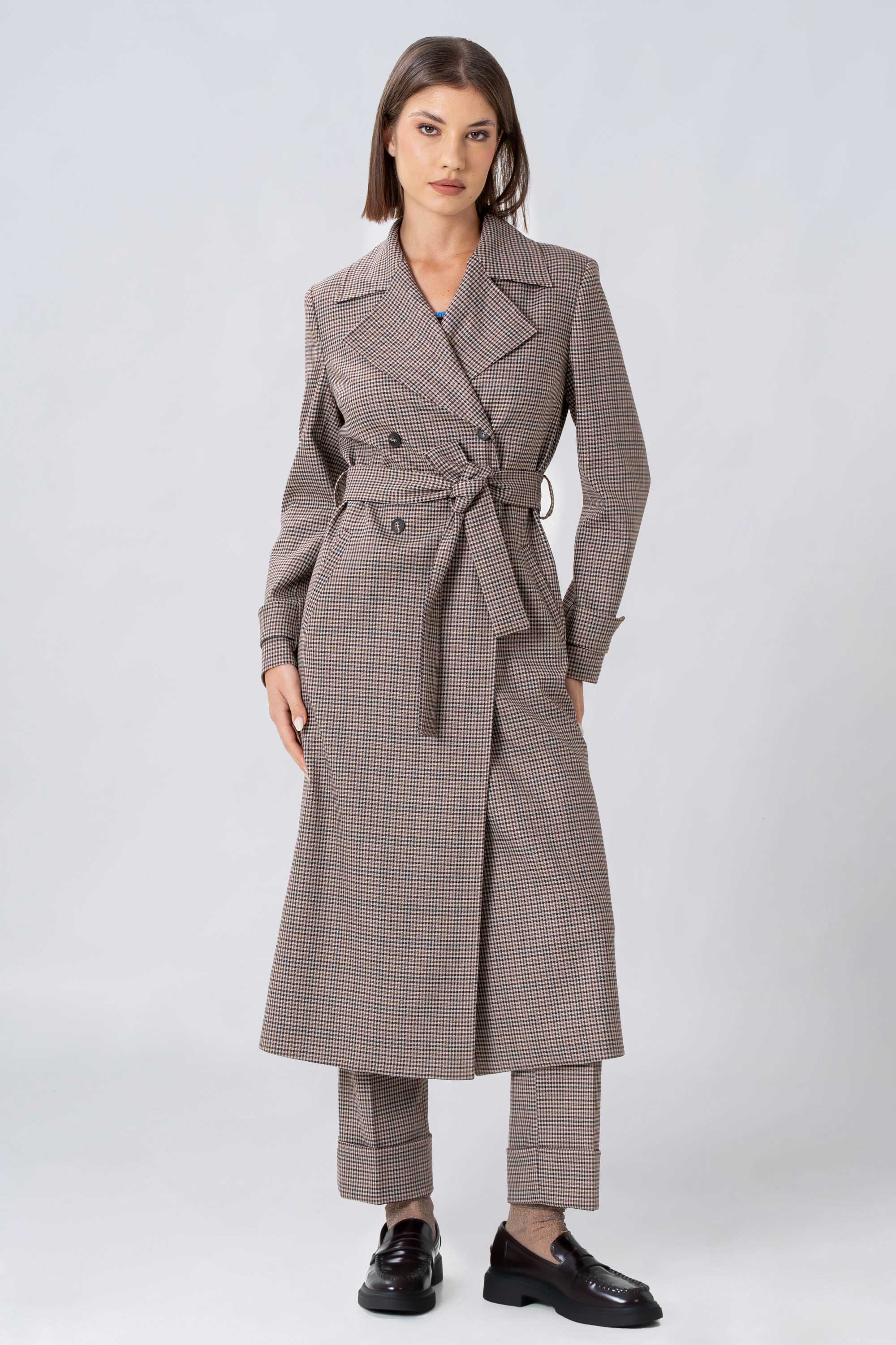 Trench lungo in fantasia check - TRENCH BEKLONGX
